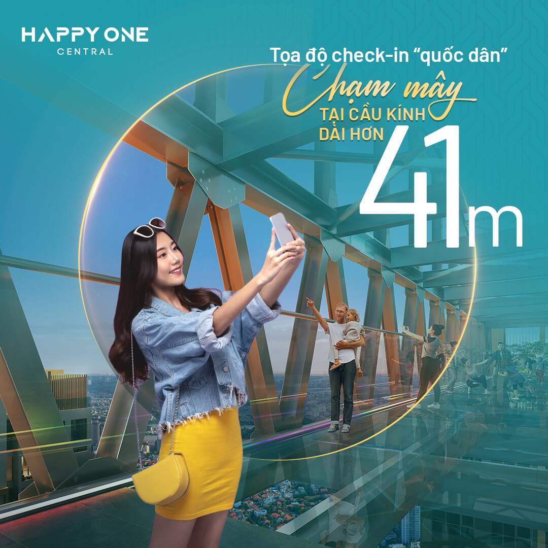 check in đẳng cấp cầu kính trên không happy one central