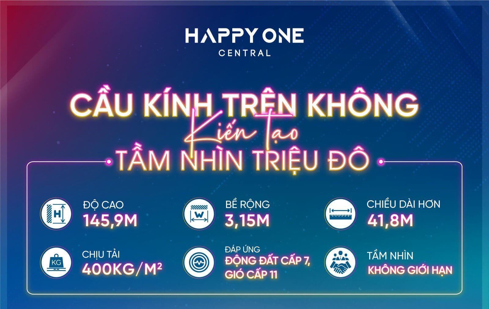 thông số kỹ thuật cầu kính Happy One Central